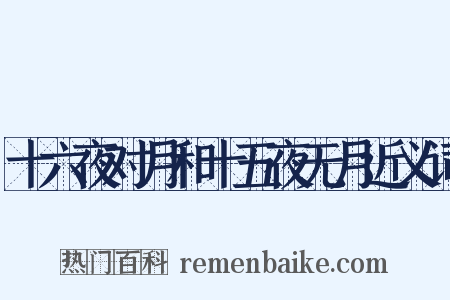 十六夜对月和十五夜无月近义词是什么意思的图片